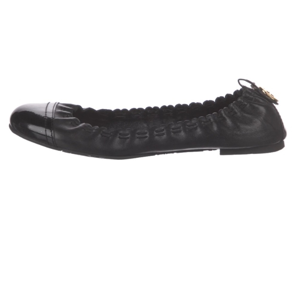 Tory Burch navy blue abbey logo Ballet Flats size 7.5 navy blue